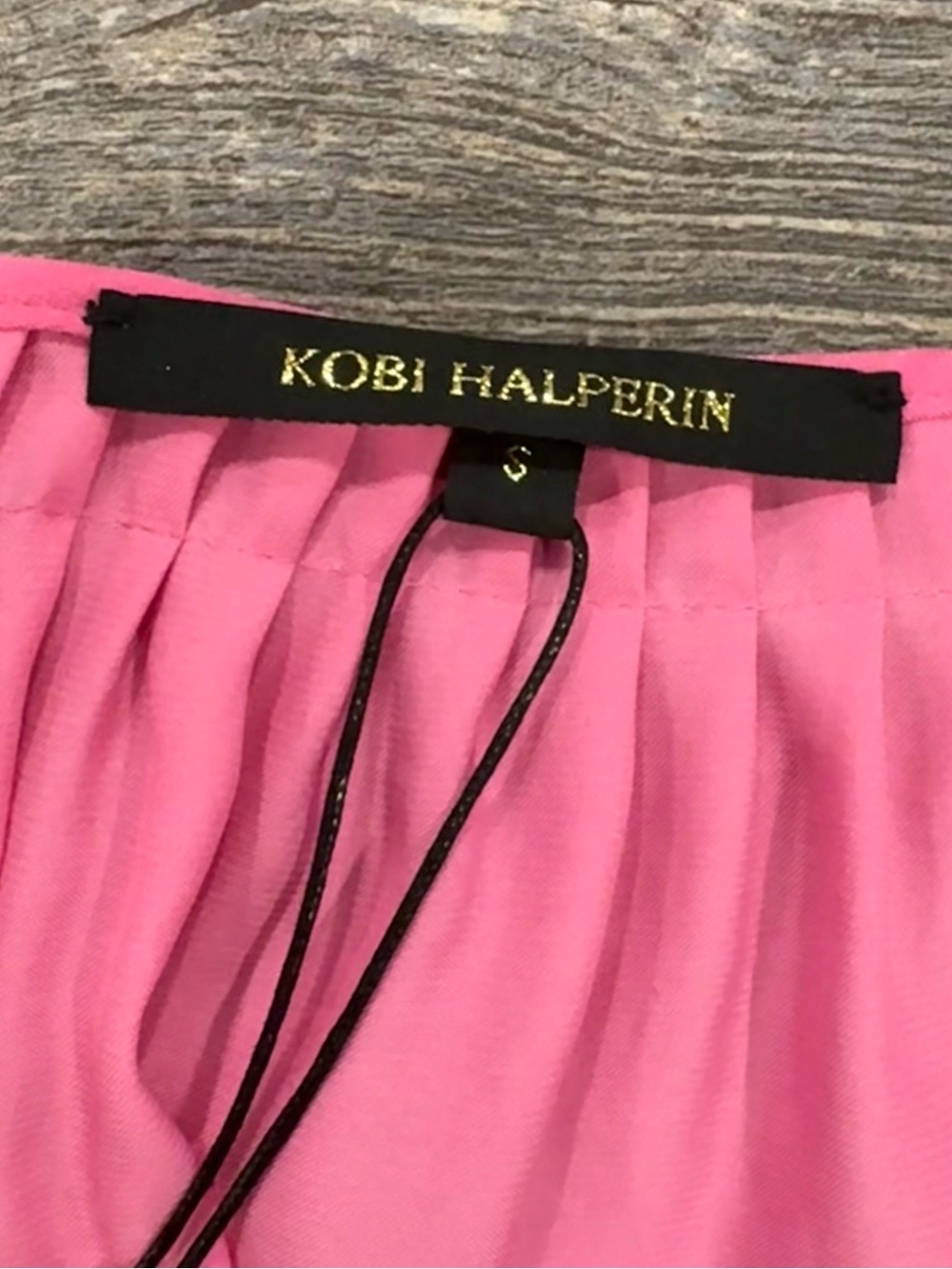 NWT Kobi Halperin Simone Silk-Blend Tie-Neck Blouse - Hot Pink - Picture 4 of 5